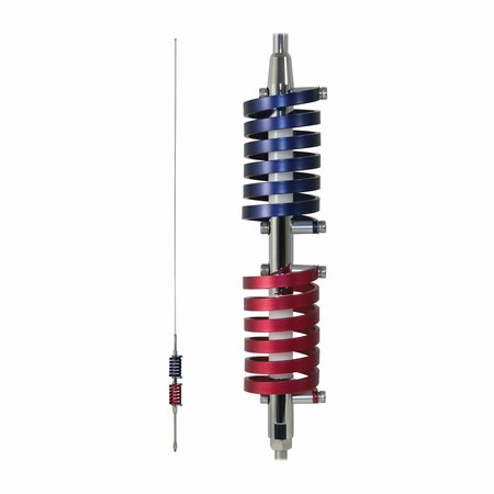 BROWNING BR-94 70.5-In. 15,000-Watt Dual-Flat-Coils CB Antenna, 6-In. Shaft, Anodized Red and Midnight Blue BR-94-RM